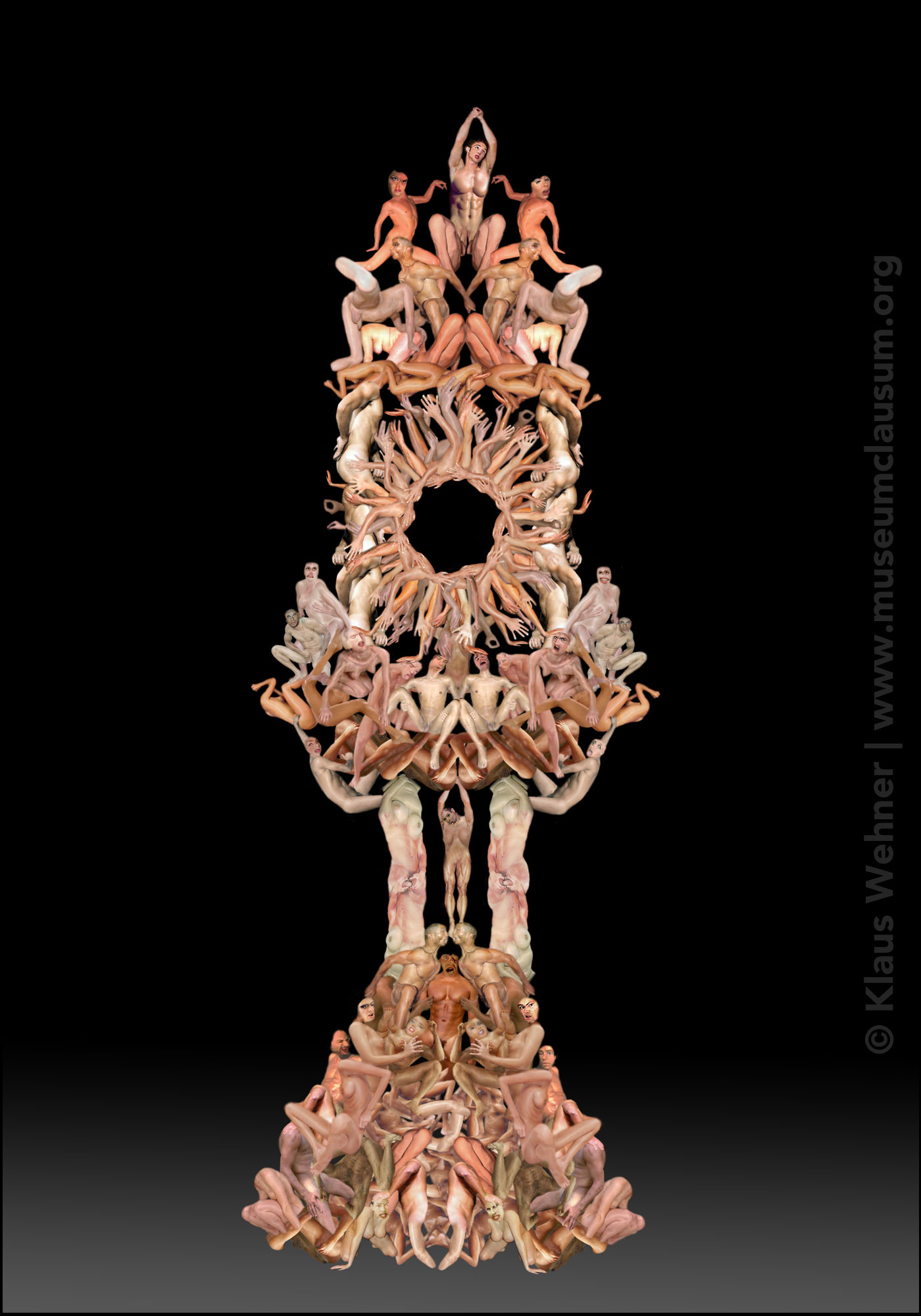 digital photomontage in the shape of a reliquary