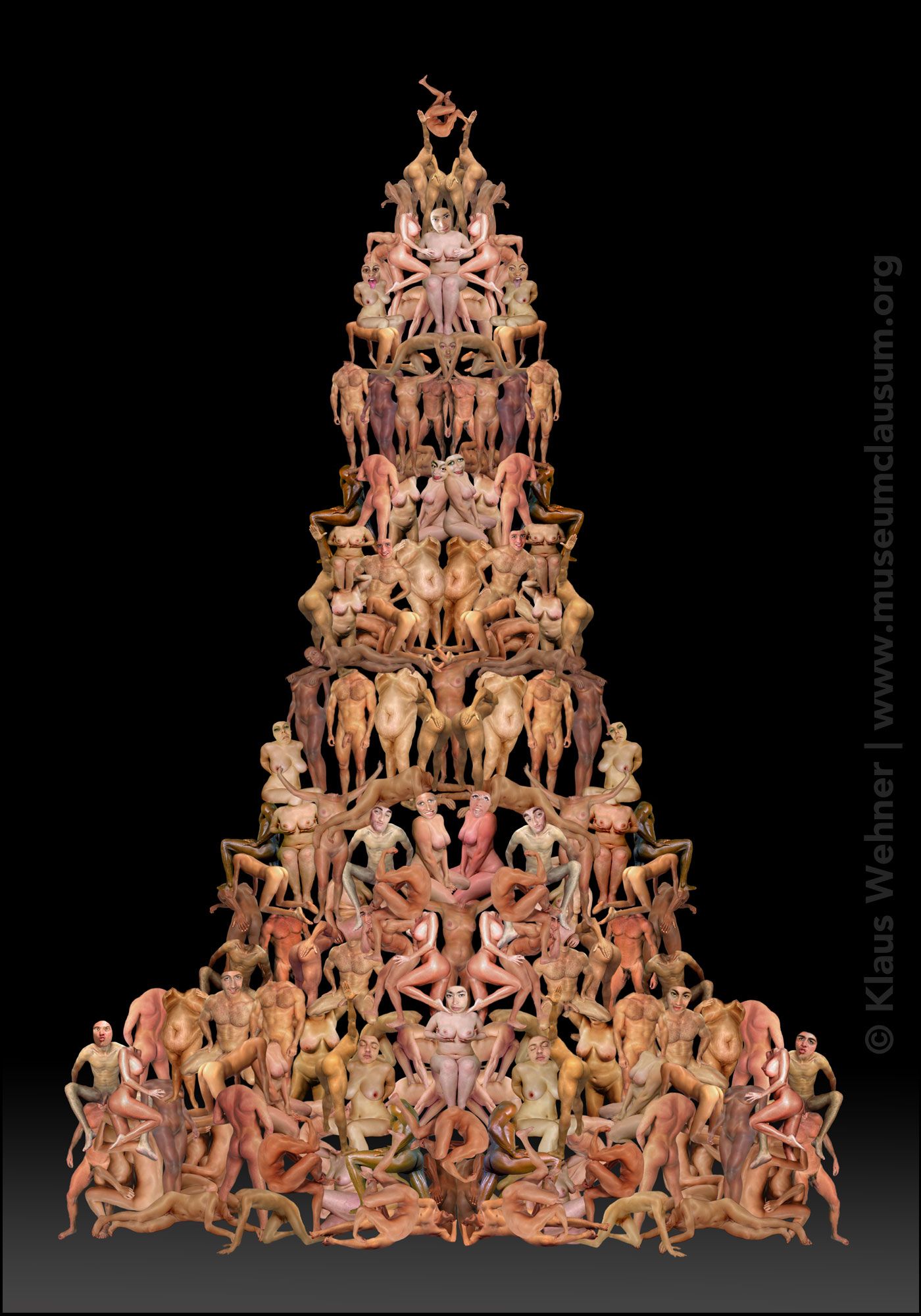 digital photomontage making the shape of a reliquary