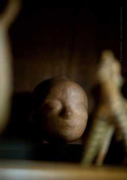 photo: close-up on selected small scale ancient sculptures from Siegmund Freud's collection