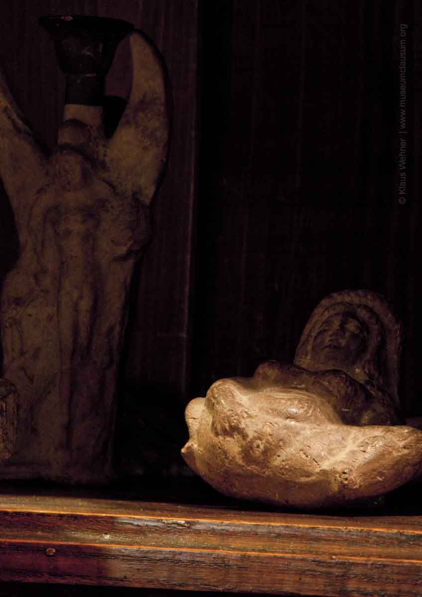 Close up on selected small scale ancient sculptures from Sigmund Freud's collection