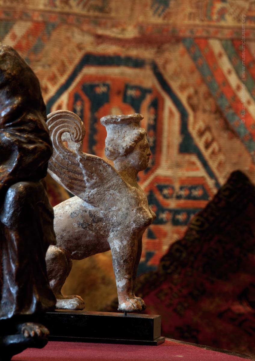 Close up on selected small scale ancient sculptures from Sigmund Freud's collection
