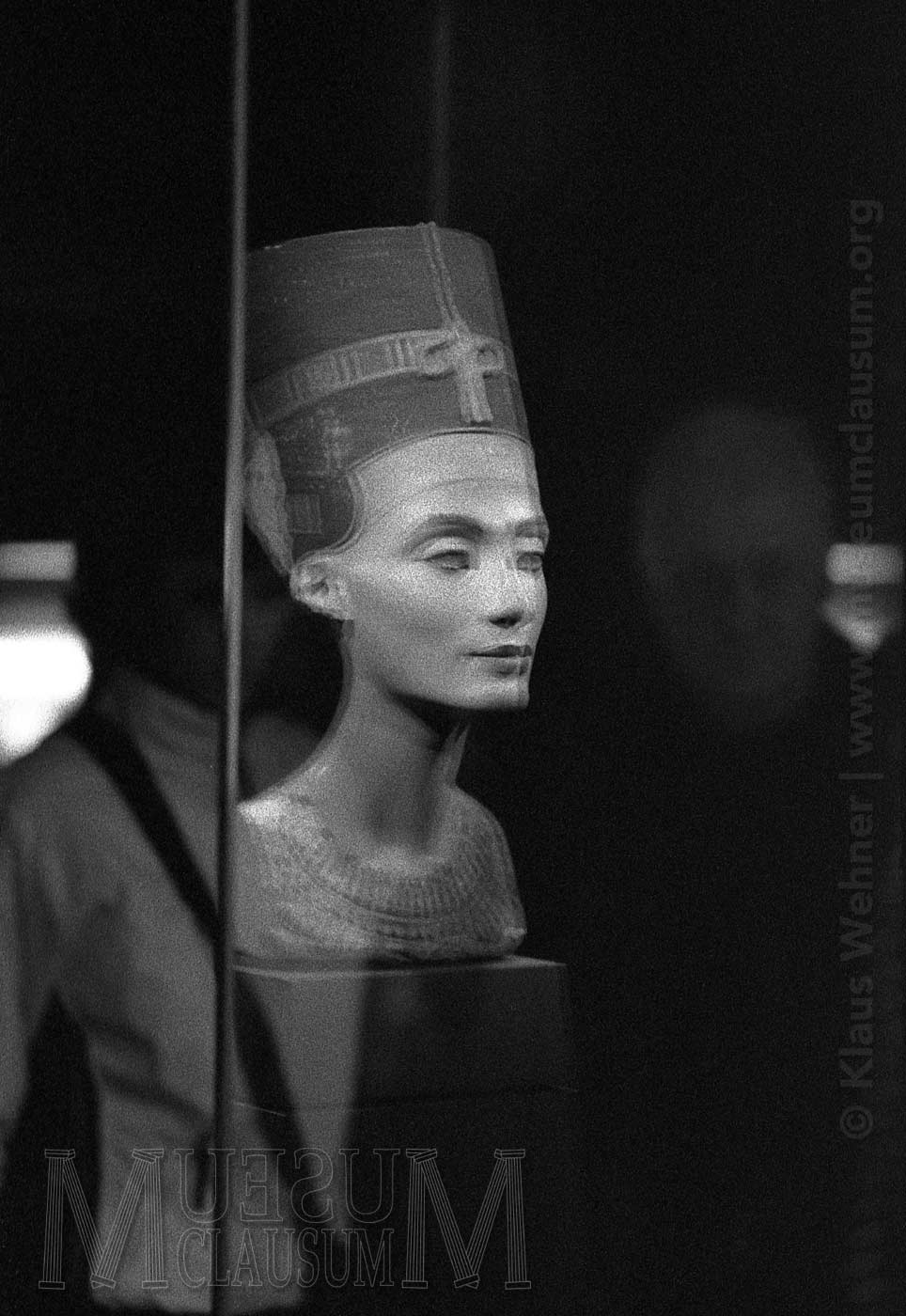 Two black and white photographs showing scenes inside the British Museum galleries