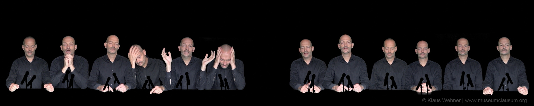 Still from the video work: I no hai remedio (Press Conference)